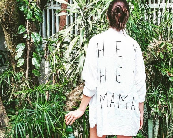 "Hey Hey Mama" Embroidered Blouse