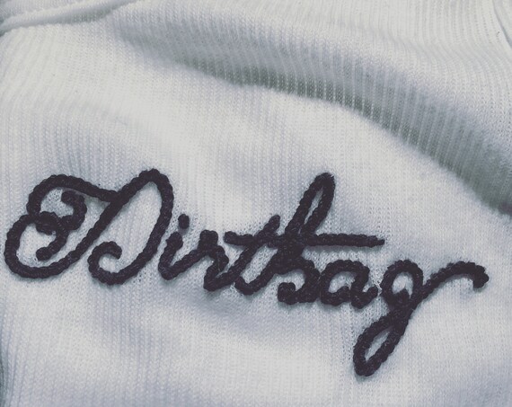 "Dirtbag" Hand Embroidered Tank Top ~ Made to Order