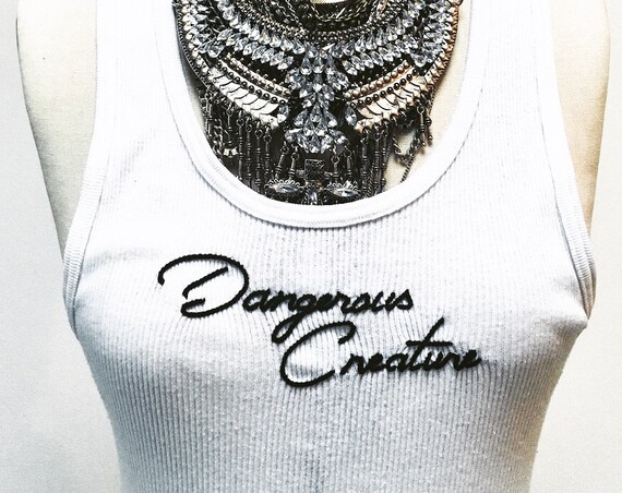 "Dangerous Creature" Embroidered Tank Top