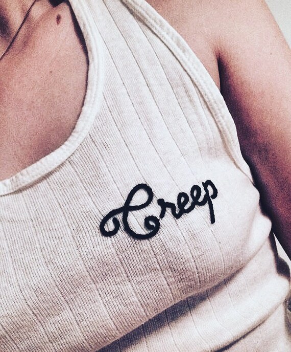 "Creep" Hand Embroidered Tank Top ~ Made to Order