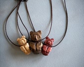 Bear Totem Necklace, Hand Carved, Choice of Stain Color, Choice of Size (New size options!)