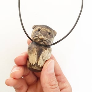 Otter Totem Necklace, Hand Carved