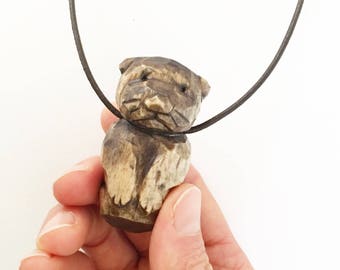 Otter Totem Necklace, Hand Carved