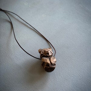Bear Totem Necklace, Hand Carved, Choice of Stain Color, Choice of Size New size options image 7