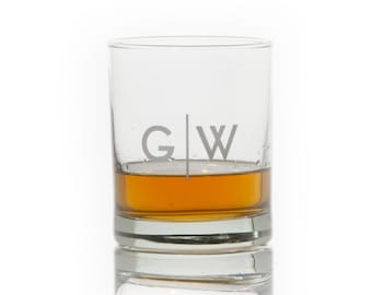 Personalized Whiskey Glass / Whiskey Glass / Rocks Glass / Double Old Fasioned / Monogrammed Glass / with box