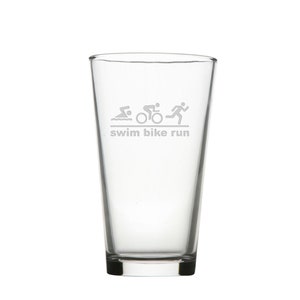 Triathlete Gift Pint Glass / Triathlon gift / Gift For Triathlete / Etched Pint Glass / Triathlon gifts/ ironman gift / Podium Gift