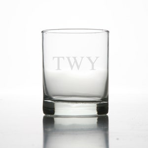 Personalized whiskey glass  - Whiskey Glass - Rocks Glass - Double Old Fashioned - Monogrammed Glass - etched double old fashioned