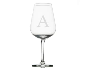 Etched Wine Glasses - Personalized wine glasses - monogrammed wine glasses - custom wine glasses - stemmed wine glass - decorative wine