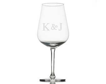 Etched Wine Glasses - Personalized wine glasses - monogrammed wine glasses - custom wine glasses - stemmed wine glass - decorative wine