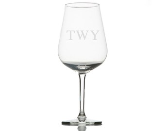 Etched Wine Glasses - Personalized wine glasses - monogrammed wine glasses - custom wine glasses - stemmed wine glass - decorative wine