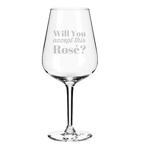 Bachelorette Will You Accept This Rose Wine Glass / Stemmed Wine Glass / Bachelorette Watching Party