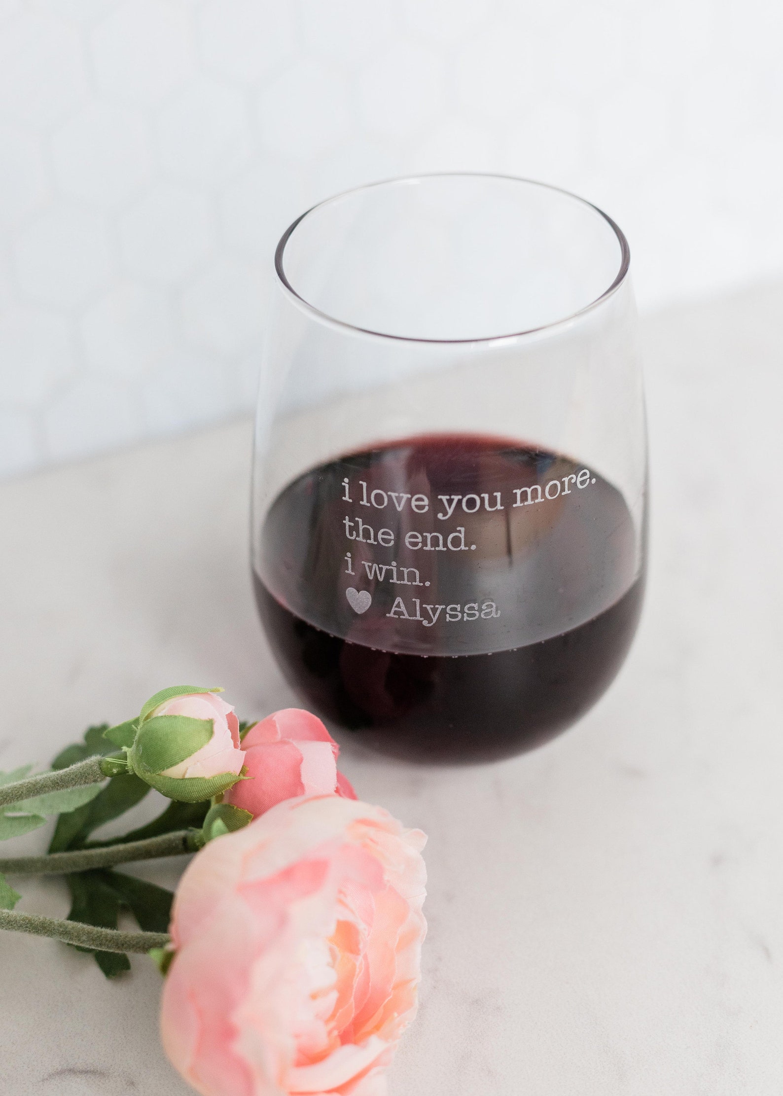 Personalized Wine Glass for Mom I Love You More Etsy