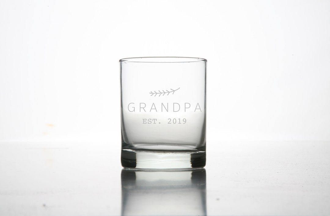 Grandpa to Be Grandpa Whiskey Glass New Grandpa Baby Announcement Baby ...