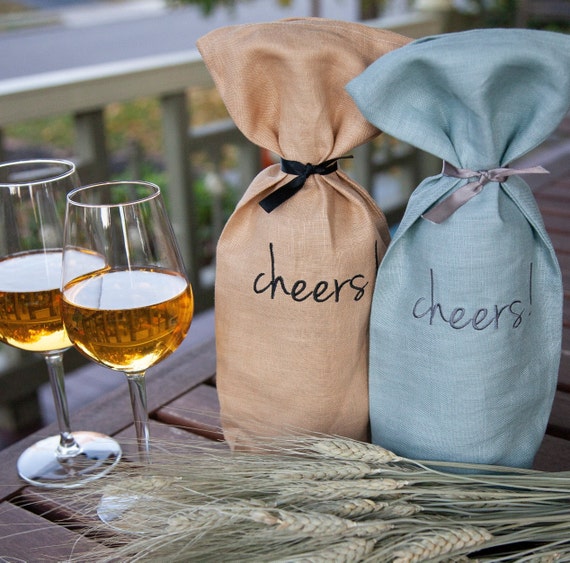 Linen wine bags hotsell