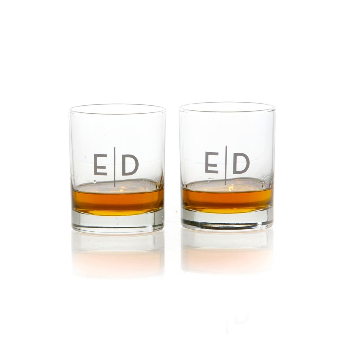 Personalized Etch Whiskey Glass Set of 2 in Gift Box Etsy