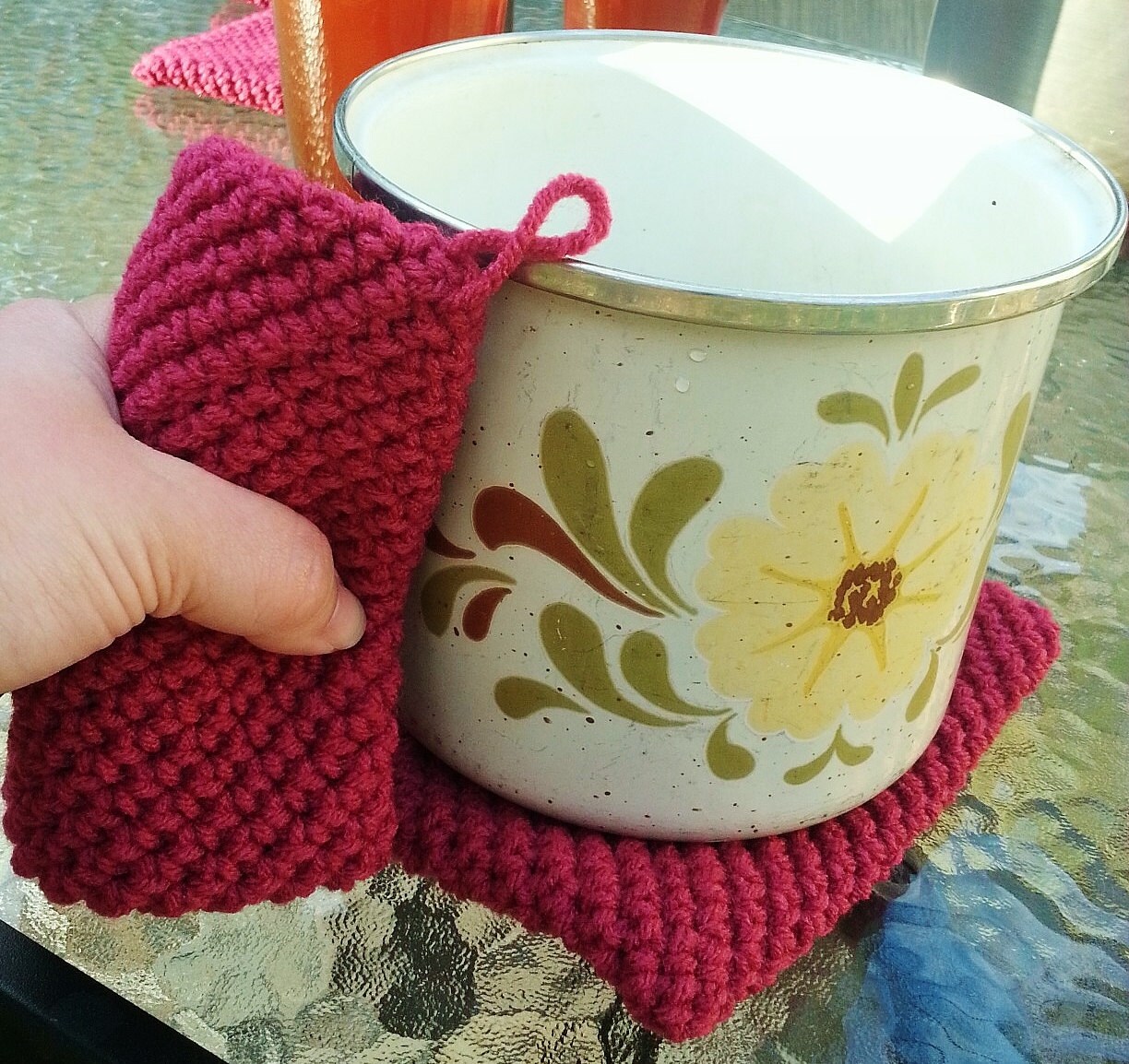 Crocheted Pot Holders set of 2 Etsy