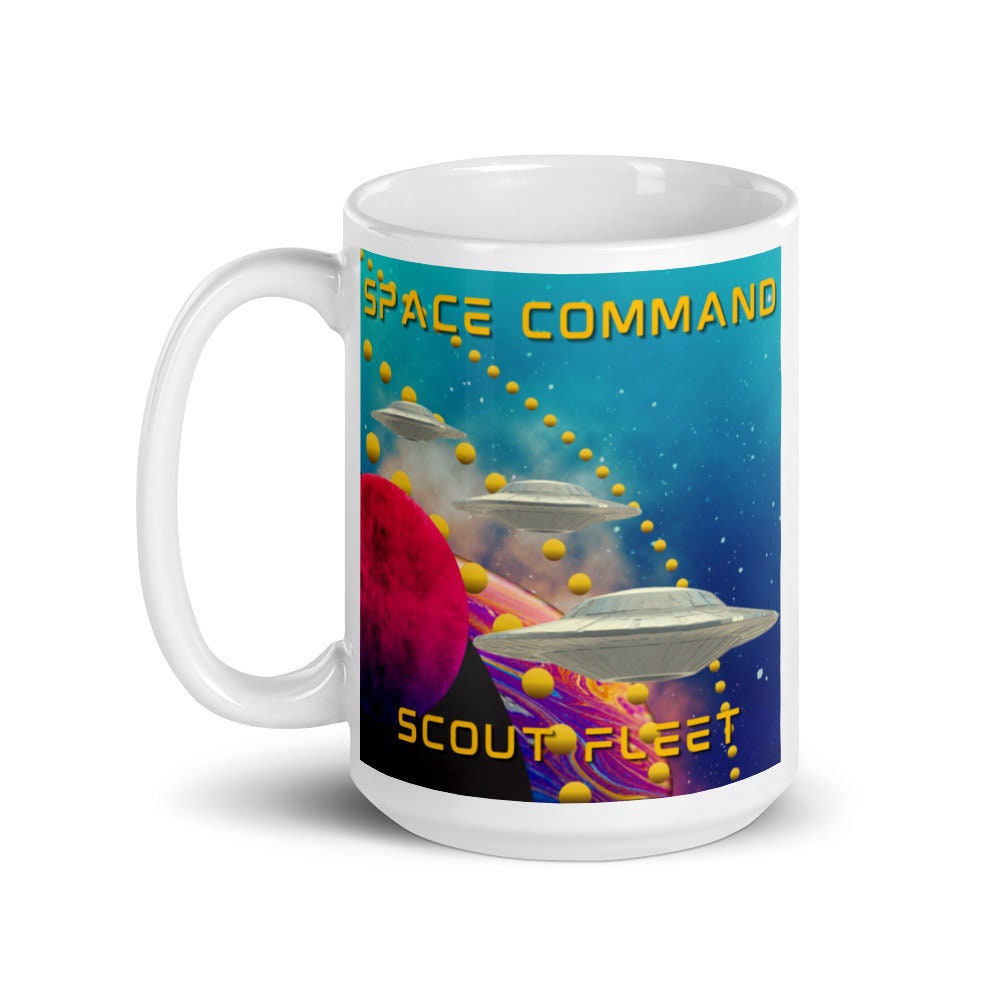 Mug - Tasse à café - Espace - Arc-en-ciel - OVNI - Fusée - Design