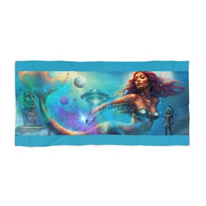 Vibrant Mermaid Beach Towel, Perfect for Summer Days, Pool Parties, Vacation Essentials, Proud Mermaid Lovers, Unique Gift Idea