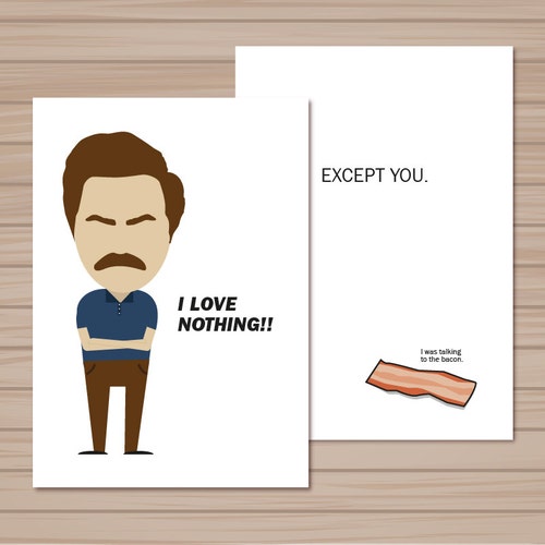Ron Swanson Printable Birthday Card Parks and Recreation Tv - Etsy