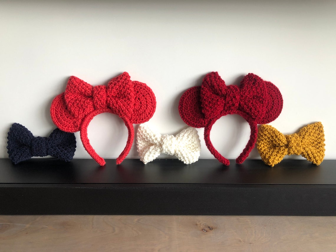 Crochet Mickey Mouse Ears Headband CUSTOM COLORS / Knit and Etsy