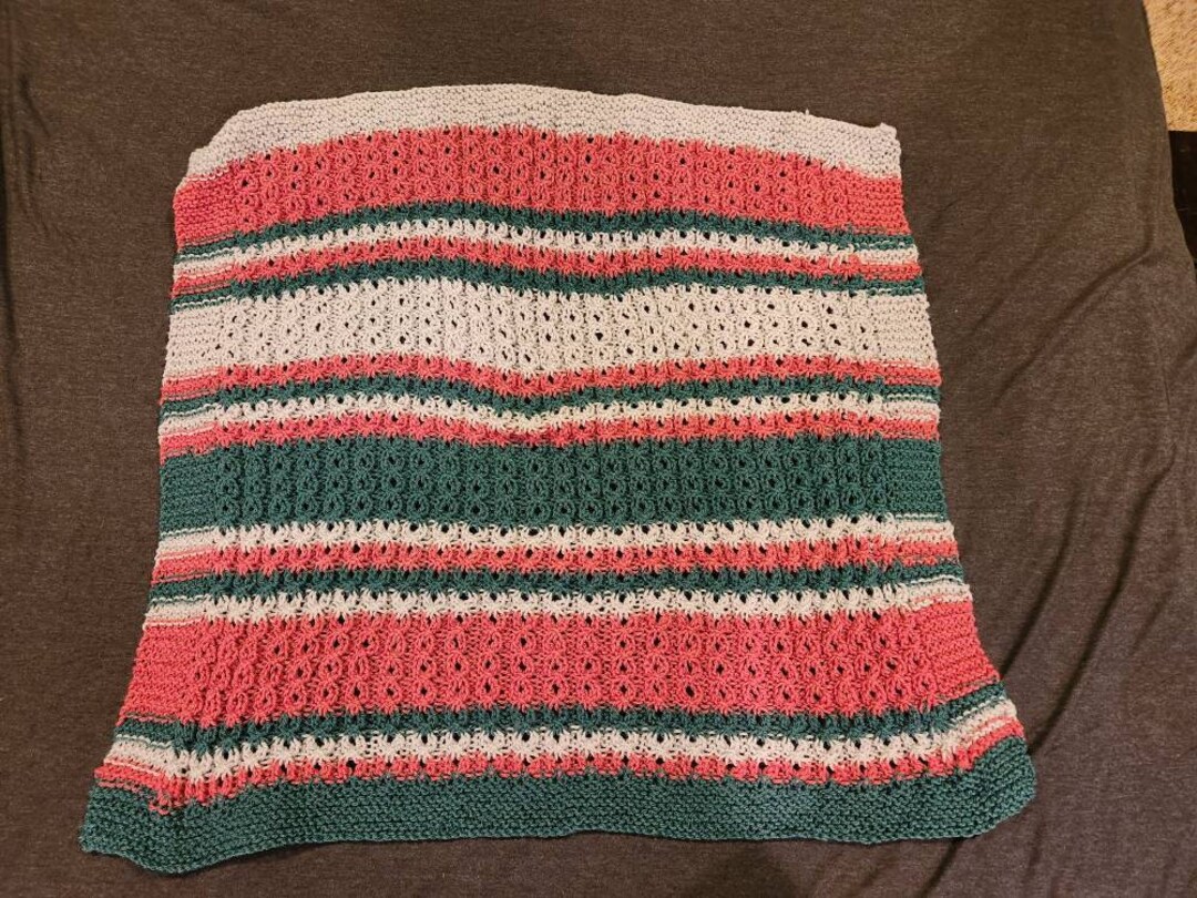 Hand Knitted Lap Blanket. Unique Baby Blanket Etsy