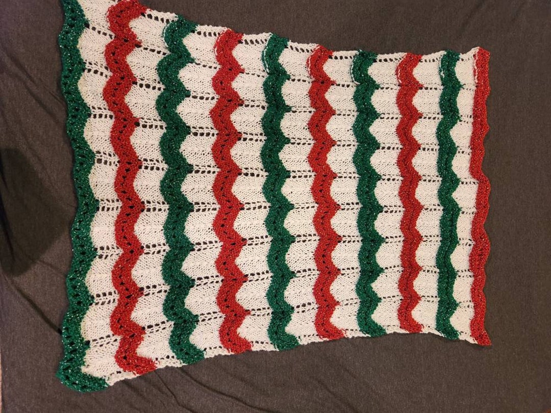 Hand Knitted Lap Blanket. Unique Baby Blanket Etsy