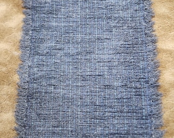 Handwoven Shaggy Rag Rug denim navy Recycled Fabric, 70x31 or 59x31 inches