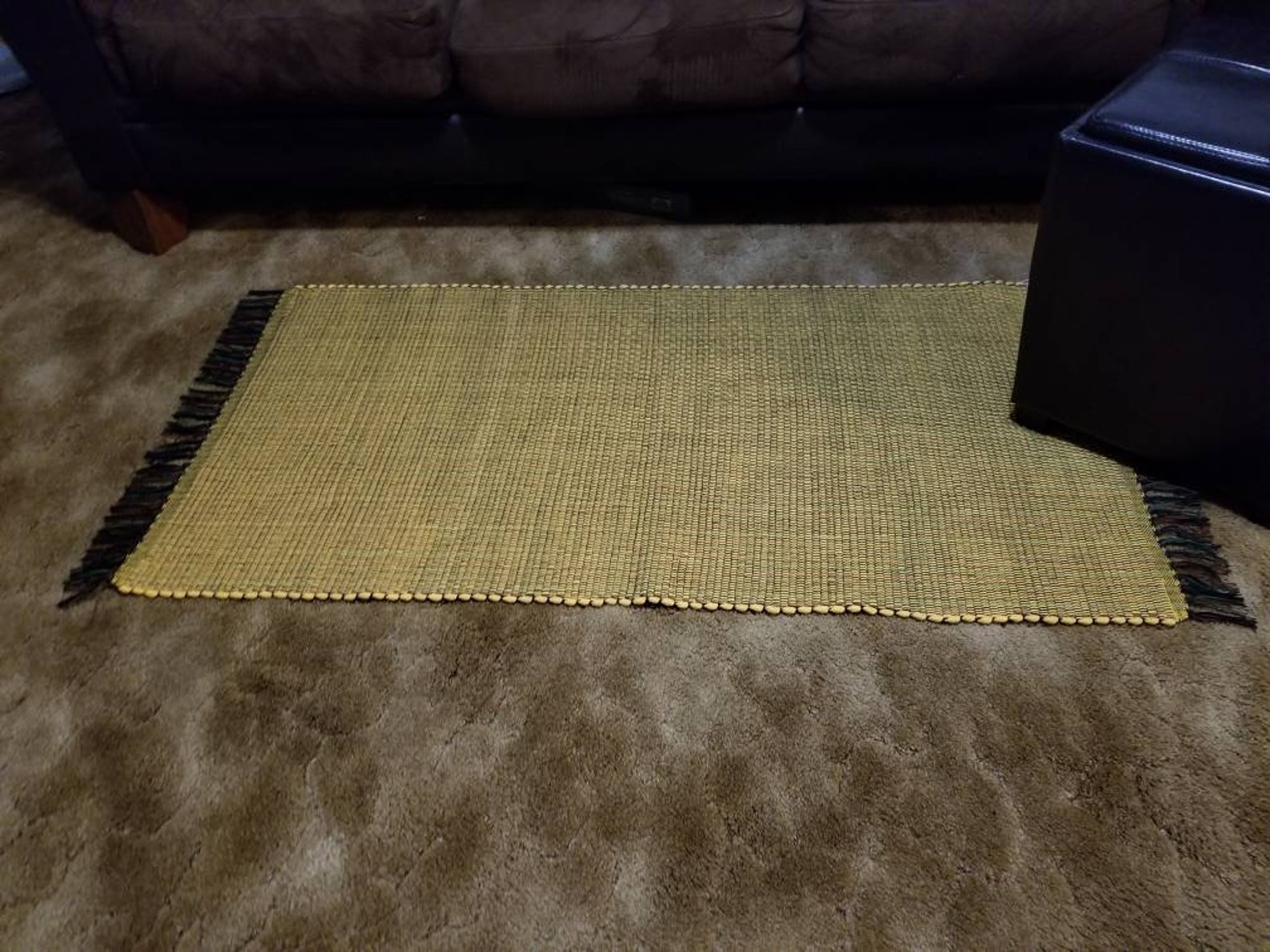 Sunshine Yellow Rag Rug Woven Rag Rug Dorm Rag Rug Home Etsy