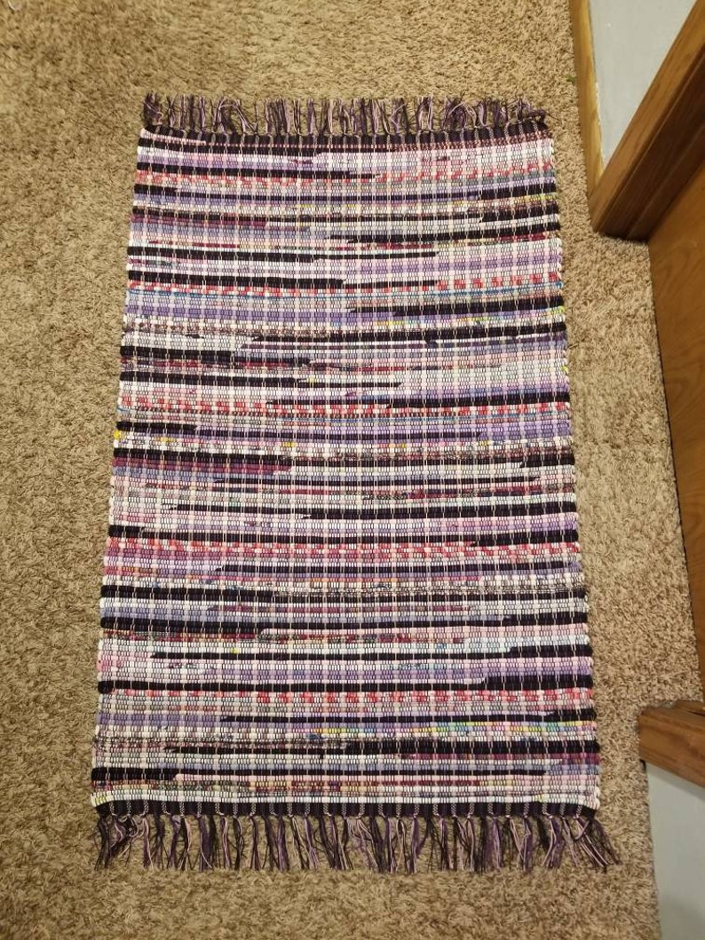 Shades of Pink and Purple Rag Rugs Handwoven Rag Rug | Etsy
