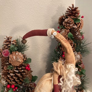 St. Jigs Holiday Display, Whimsical Santa Claus Decoration, Holiday Table Decoration, Christmas Shelf Sitter, Teddy Bear, Holiday Decor image 2