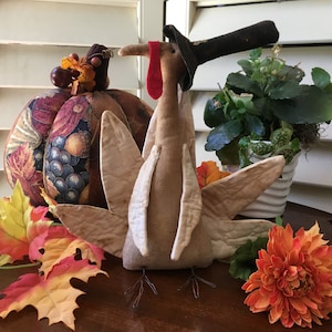 Gilbert the Thanksgiving Turkey - Autumn Table Decor - Fall Table Decoration - Thanksgiving Centerpiece - Handmade Primitive Turkey