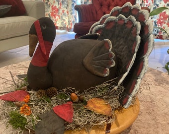 Thanksgiving Turkey Table Centerpiece - Fall Decoration - Thanksgiving Decoration - FAPM Turkey Decor - FAPM Fall Farmhouse - Country Decor