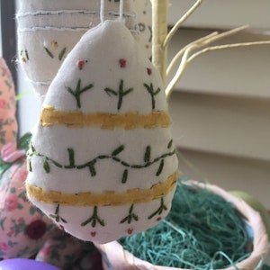 Embroidered Easter Egg Spring Decoration Easter Bowl Filler Easter Room Decor Easter Ornament Spring Bowl Filler Spring Accent image 3