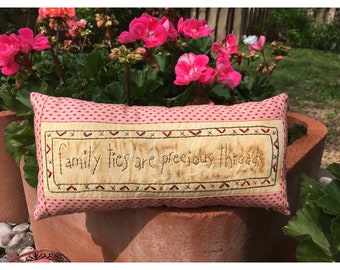 Inspirational Summer Pillow - Primitive Spring Home Decor - Spring Decoration - Country Decor - Rustic decor - Hand Embroidered Pillow