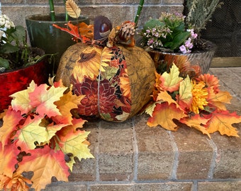 Handmade Autumn Pumpkin Decoration - Decorative Fall Table Accent - Thanksgiving Table Decoration - Autumn Decor - Autumn Room Accent