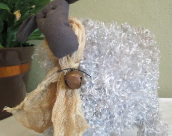 Handmade Primitive Black Sheep , Handmade Country Table Decor , Decorative Sheep , Summer Sheep Decoration , Farm Table Decoration