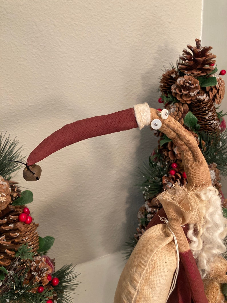 St. Jigs Holiday Display, Whimsical Santa Claus Decoration, Holiday Table Decoration, Christmas Shelf Sitter, Teddy Bear, Holiday Decor image 7