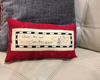 Valentine Pillow - Spring Room Accent - Hearts - Accent Pillow - Valentine Gift - Wedding Gift - Anniversary Gift Idea - Red Accent Pillow