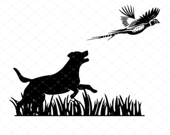 WickedGoodz Oval Pheasant Hunter Decal - Black & White Vinyl Bumper Sticker, 4.7x3.3 Inches, Upland Hunting Gift