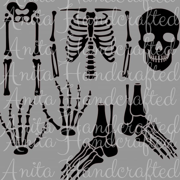 Full Skeleton Download | Skeleton | Window Clings | Costume Download | PNG | SVG | Digital download only | Decal