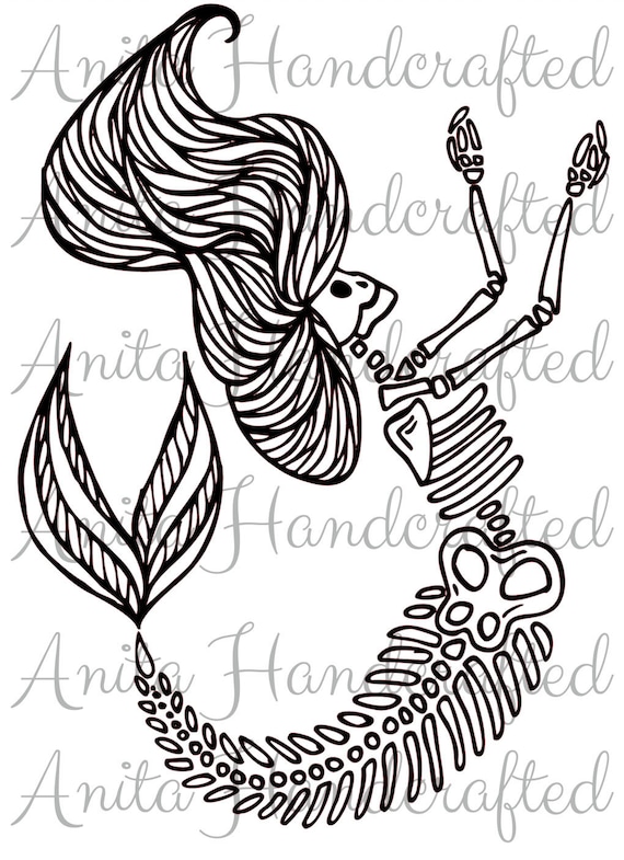 Mermaid Skeleton SVG PNG Digital Download - Etsy Australia