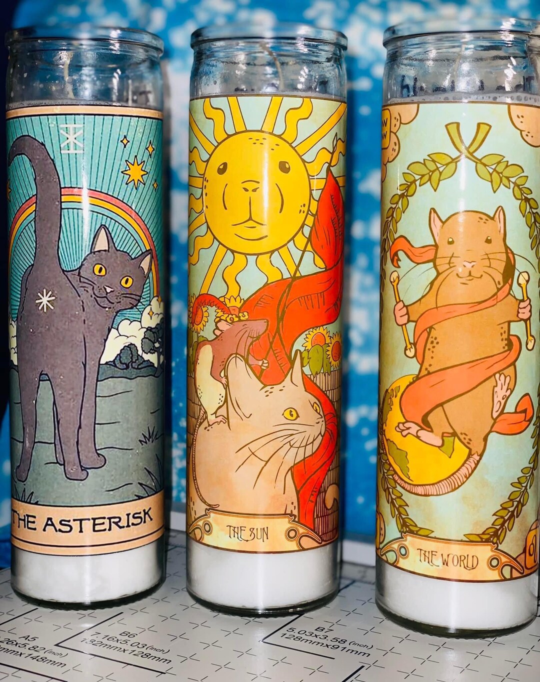 Tarot Prayer Candles Cat Candle Rat Candle Prayer Etsy