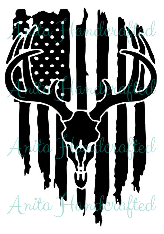Fatal Attractionz 'Keep It Redneck' American Flag Deer Skull Vinyl Sticker - Car Decal, USA Patriot