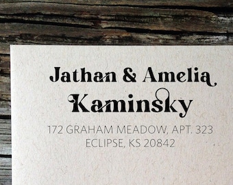 Dirección personalizada, dirección personalizada, etiquetas de dirección Kaminsky Serif, etiquetas de dirección de devolución personalizadas, etiquetas personalizadas de boda