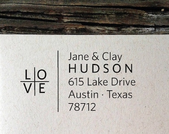 Dirección personalizada, dirección personalizada, etiqueta de dirección de retorno, etiquetas boda, L O V E etiquetas de remite, remitente personalizado etiquetas