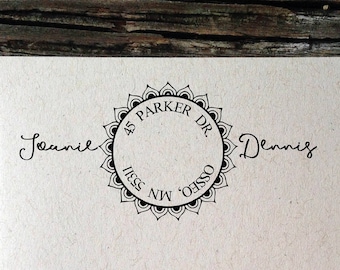 Dirección personalizada etiqueta, etiquetas de remitente personalizado, etiquetas boda, boda etiquetas de dirección, cambio de etiquetas de direcciones, etiquetas de dirección de Mandala