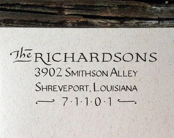 Etiquetas para bodas, etiquetas con la dirección del remitente con caligrafía Home Sweet Home, etiquetas con la dirección ¡Nos mudamos!, etiquetas con la dirección del remitente personalizadas