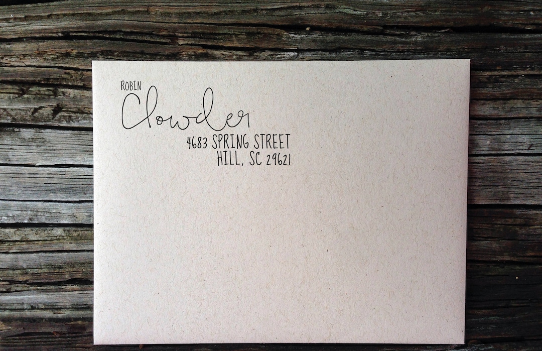 Personalized Address, Custom Address, Staggered Calligraphy Address ...