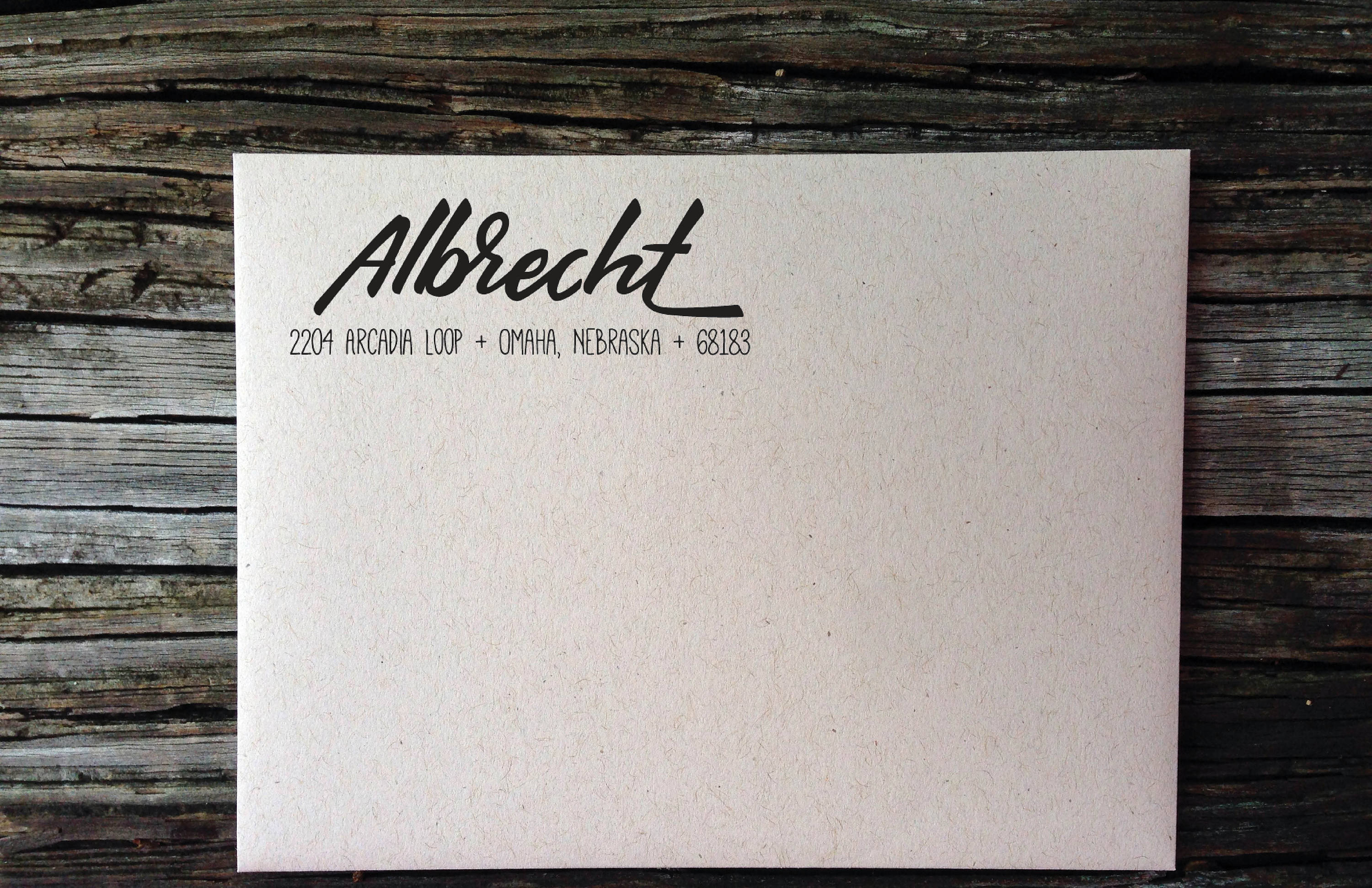 personalized address bold calligraphy