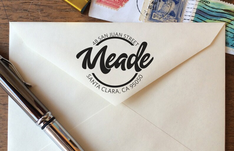 Return Address Stamp Self Inking Address Save the Date Custom Address Stamp Address Stamp Honey Script Return Address Stamp